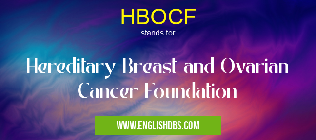 HBOCF means Hereditary Breast and Ovarian Cancer Foundation HBOCF