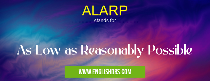 ALARP means As Low as Reasonably Possible ALARP