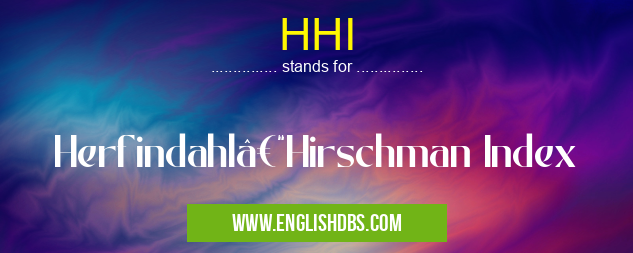 HHI means Herfindahl–Hirschman Index HHI