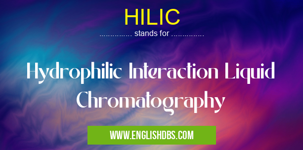 HILIC means Hydrophilic Interaction Liquid Chromatography HILIC