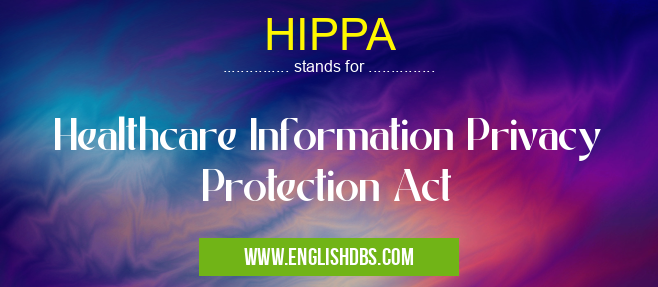 HIPPA means Healthcare Information Privacy Protection Act HIPPA