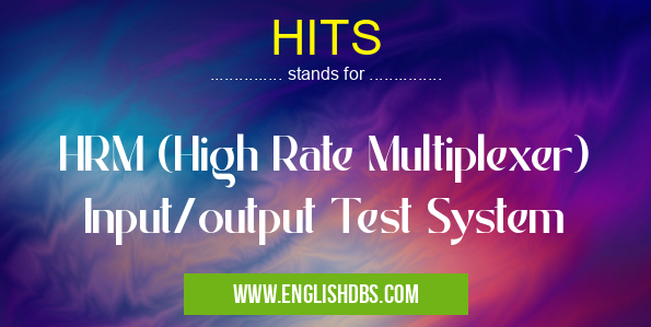 HITS means HRM (High Rate Multiplexer) Input/output Test System HITS