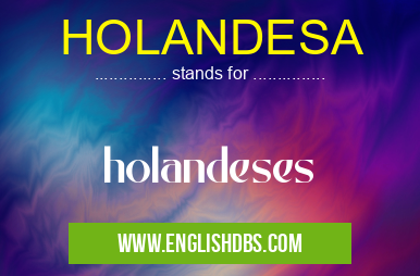 HOLANDESA means holandeses HOLANDESA
