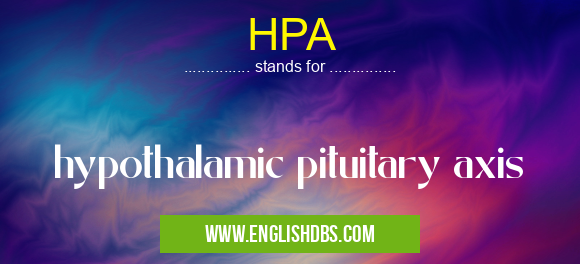 HPA means hypothalamic pituitary axis HPA