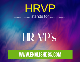HRVP means HR VP's HRVP