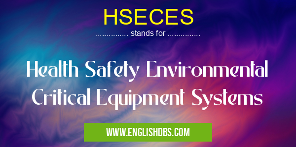 HSECES means Health Safety Environmental Critical Equipment Systems HSECES