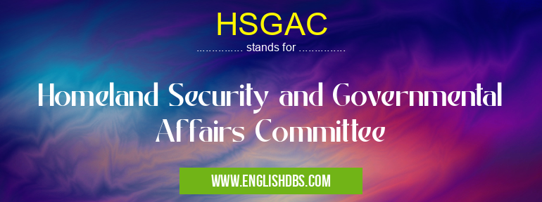 HSGAC means Homeland Security and Governmental Affairs Committee HSGAC