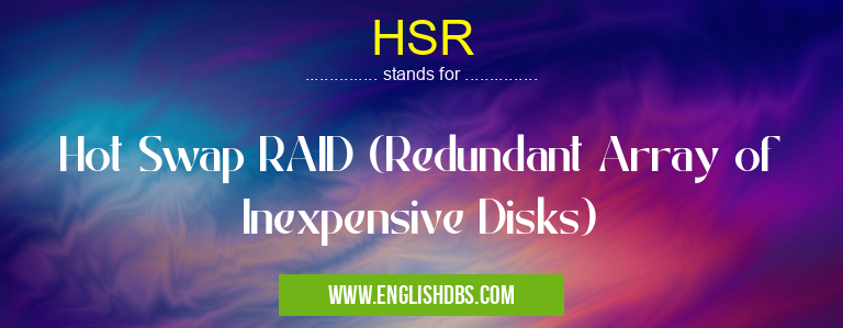 HSR means Hot Swap RAID (Redundant Array of Inexpensive Disks) HSR
