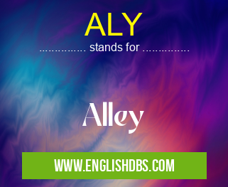 ALY means Alley ALY
