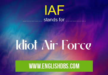 IAF means Idiot Air Force IAF