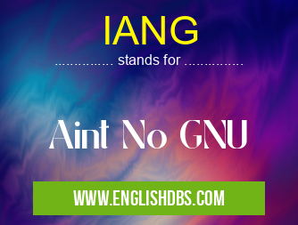 IANG means Aint No GNU IANG