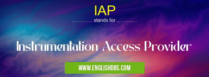 IAP means Instrumentation Access Provider IAP