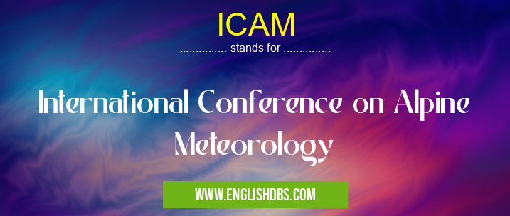 ICAM means International Conference on Alpine Meteorology ICAM