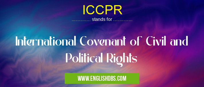 ICCPR means International Covenant of Civil and Political Rights ICCPR