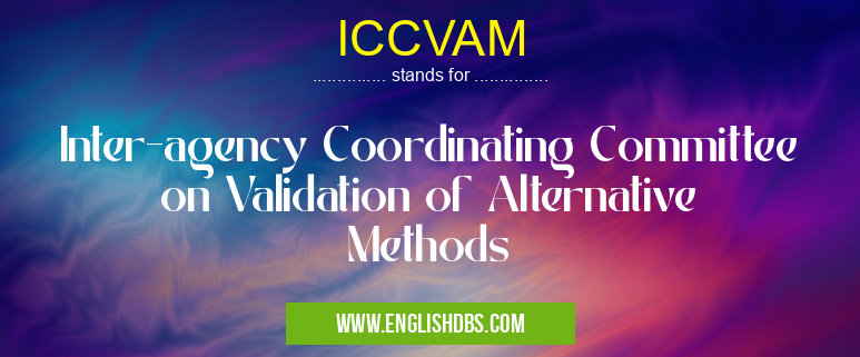 ICCVAM means Inter-agency Coordinating Committee on Validation of Alternative Methods ICCVAM