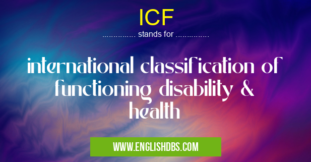 ICF means international classification of functioning disability & health ICF