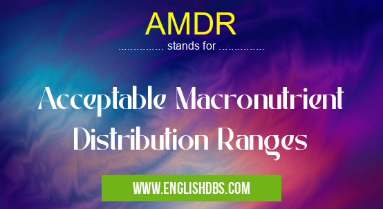 AMDR means Acceptable Macronutrient Distribution Ranges AMDR