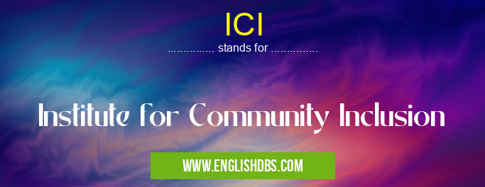 ICI means Institute for Community Inclusion ICI