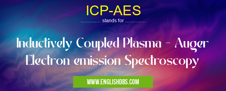 ICP-AES means Inductively Coupled Plasma - Auger Electron emission Spectroscopy ICP-AES