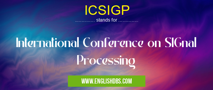 ICSIGP means International Conference on SIGnal Processing ICSIGP