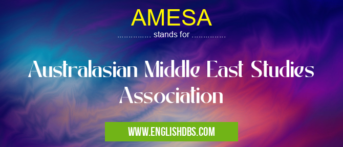 AMESA means Australasian Middle East Studies Association AMESA