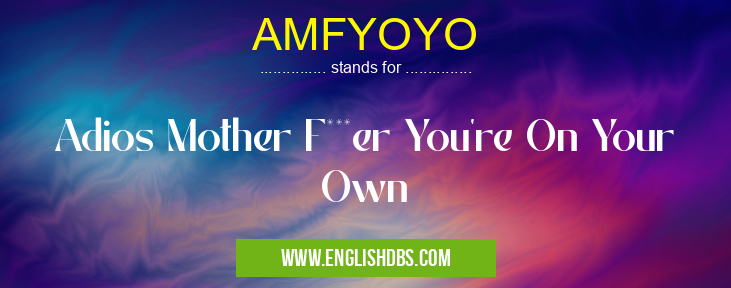 AMFYOYO means Adios Mother F***er You're On Your Own AMFYOYO