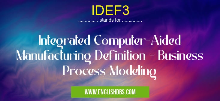 IDEF3 means Integrated Computer-Aided Manufacturing Definition - Business Process Modeling IDEF3