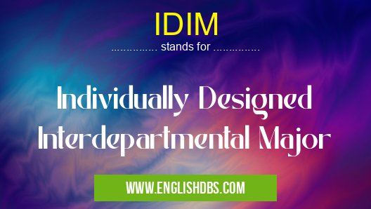IDIM means Individually Designed Interdepartmental Major IDIM