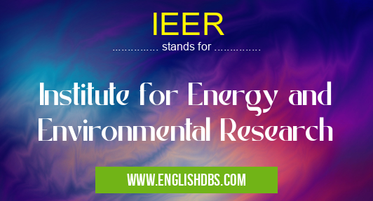 IEER means Institute for Energy and Environmental Research IEER