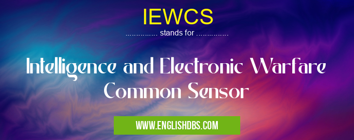 IEWCS means Intelligence and Electronic Warfare Common Sensor IEWCS
