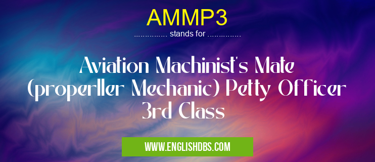 AMMP3 means Aviation Machinist's Mate (properller Mechanic) Petty Officer 3rd Class AMMP3