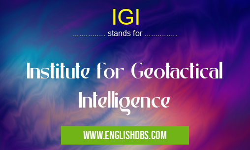 IGI means Institute for Geotactical Intelligence IGI