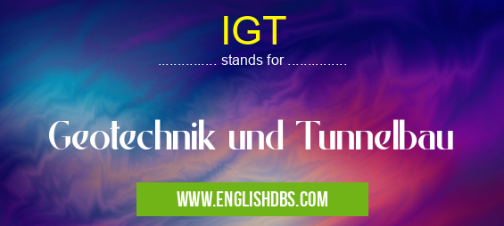 IGT means Geotechnik und Tunnelbau IGT