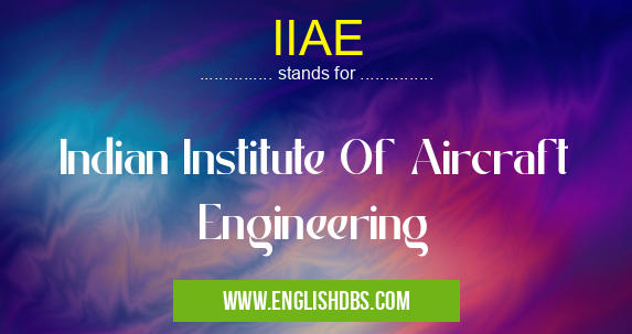 IIAE means Indian Institute Of Aircraft Engineering IIAE
