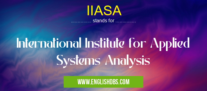 IIASA means International Institute for Applied Systems Analysis IIASA