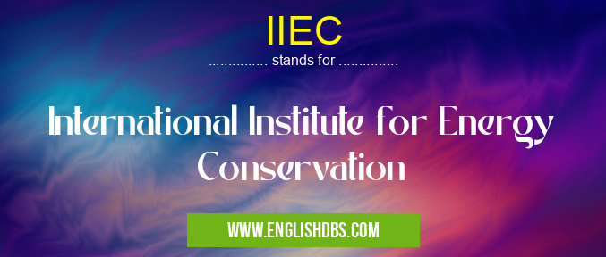 IIEC means International Institute for Energy Conservation IIEC