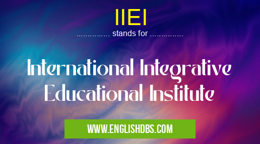IIEI means International Integrative Educational Institute IIEI