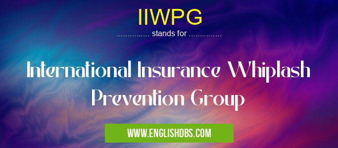 IIWPG means International Insurance Whiplash
Prevention Group IIWPG