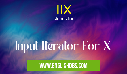 IIX means Input Iterator For X IIX