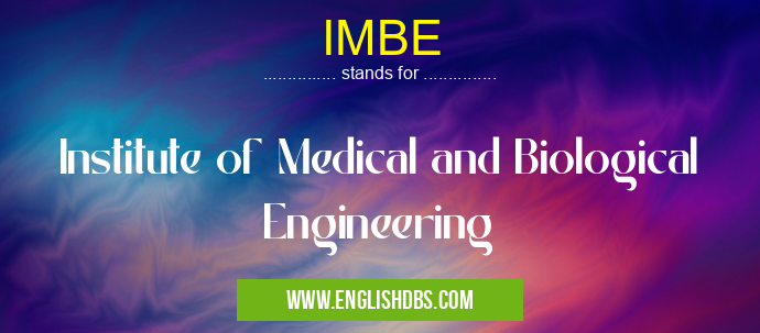 IMBE means Institute of Medical and Biological Engineering IMBE