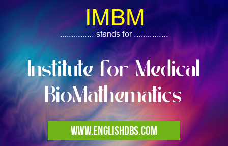IMBM means Institute for Medical BioMathematics IMBM