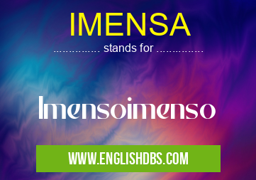 IMENSA means Imensoimenso IMENSA