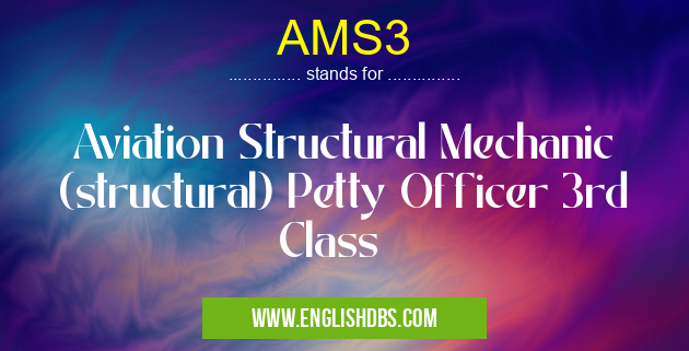 AMS3 means Aviation Structural Mechanic (structural) Petty Officer 3rd Class AMS3