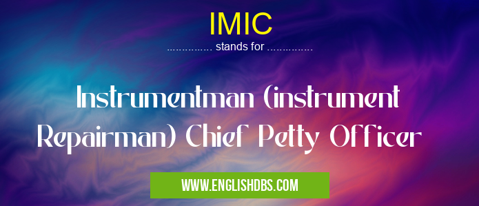 IMIC means Instrumentman (instrument Repairman) Chief Petty Officer IMIC