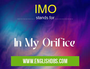 IMO means In My Orifice IMO