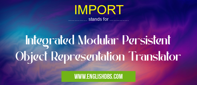 IMPORT means Integrated Modular Persistent Object Representation Translator IMPORT