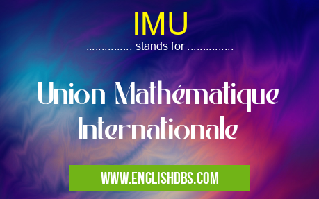 IMU means Union Mathématique Internationale IMU