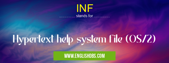 INF means Hypertext help system file (OS/2) INF