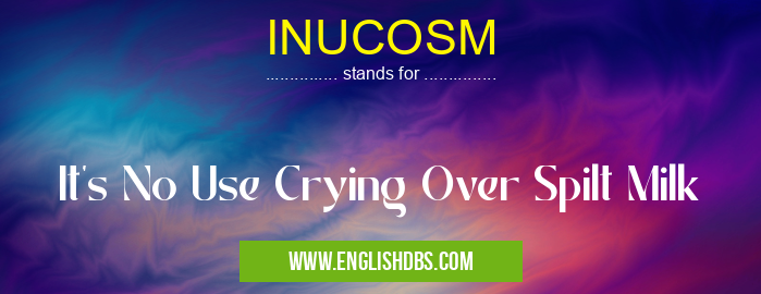 INUCOSM means It's No Use Crying Over Spilt Milk INUCOSM