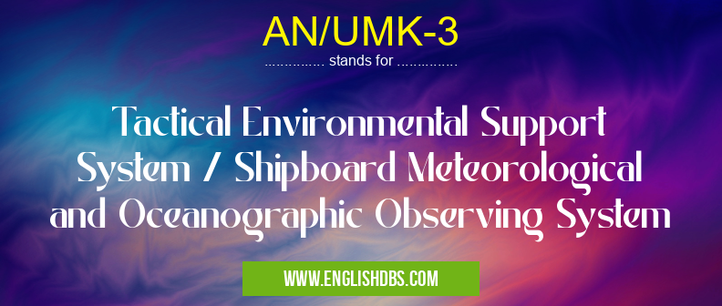 AN/UMK-3 means Tactical Environmental Support System / Shipboard Meteorological and Oceanographic Observing System AN/UMK-3